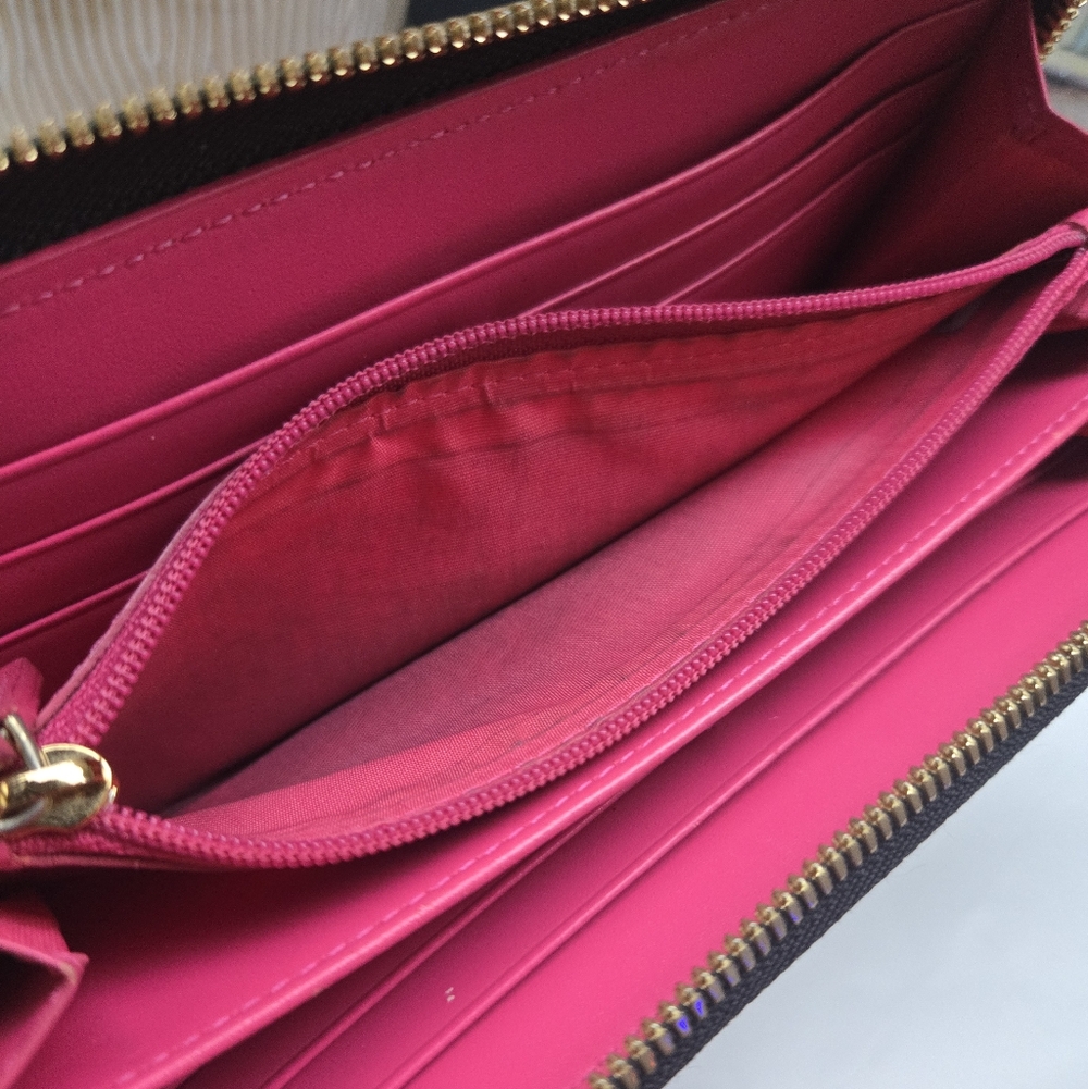 MCM Brown and Pink Visetos Diamond Ziparound Long Continental Wallet VGUC - Picture 12 of 13